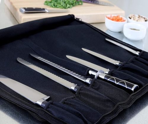 宝安工厂专业生产厨房刀具包折叠牛津布刀袋耐用西餐厨师刀套logo